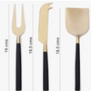 Black and Gold Cheese Fork, Knife and Shovel - Charcuterie