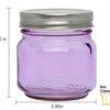 Colorful Mason Jar with Silver Lid - set of 2 8oz jars