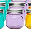 Colorful Mason Jar with Silver Lid - set of 2 8oz jars
