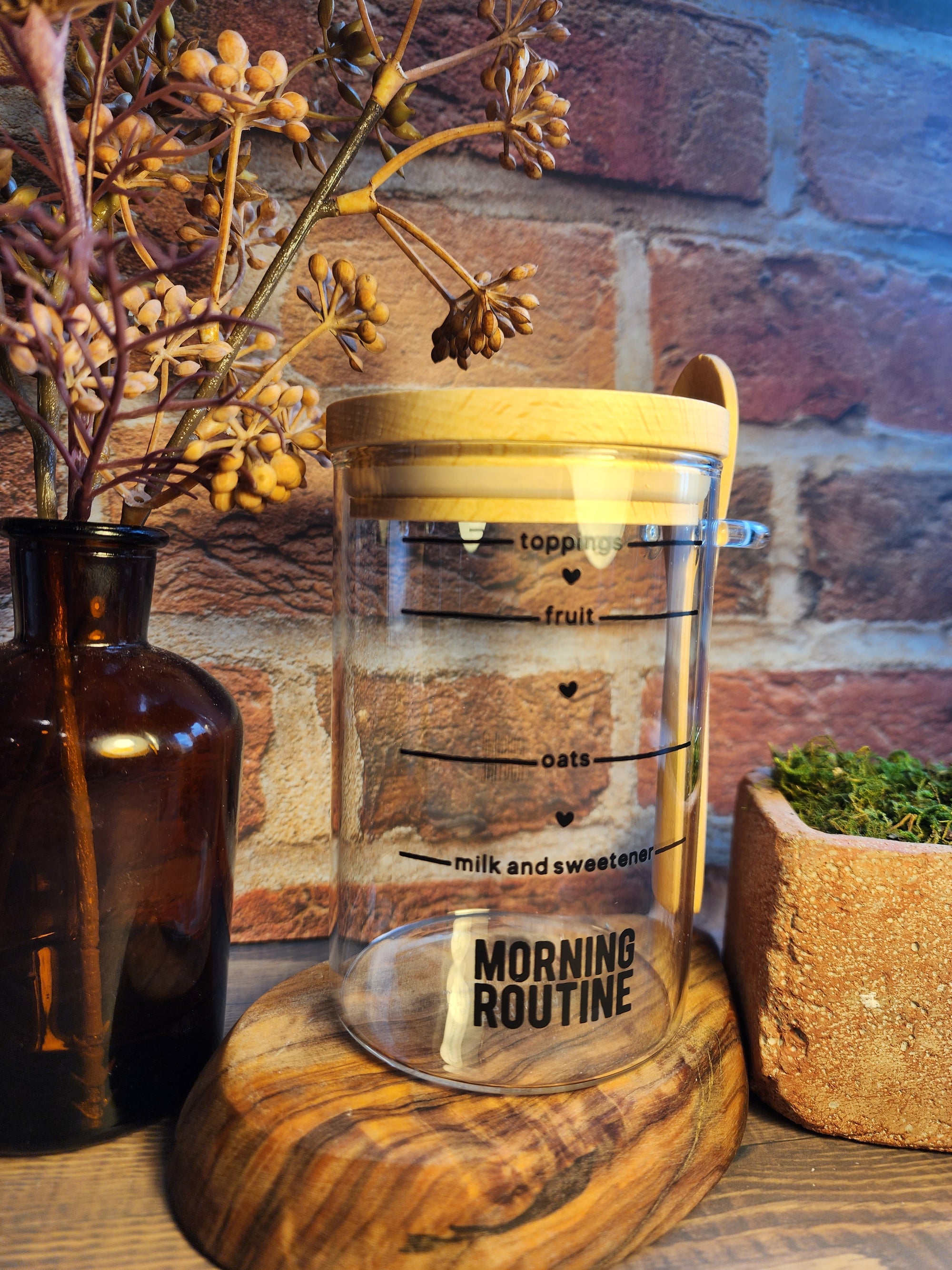 16 oz - Overnight Oat Jar + Spoon – Wild Roots Grazing Table